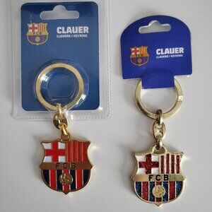 2 FCB Barcelona Football/Soccer Keychains